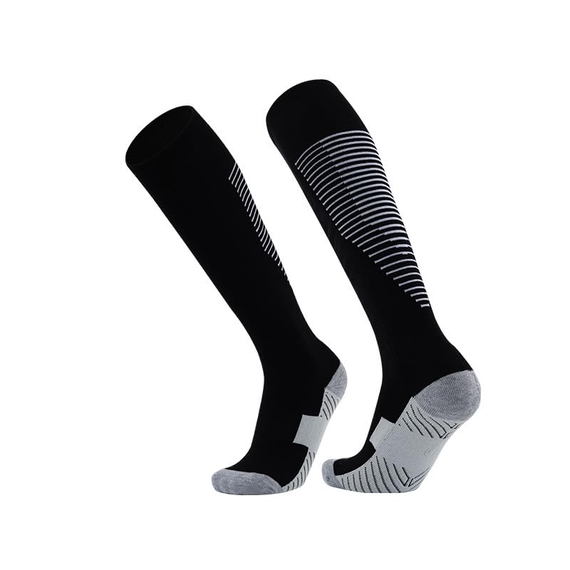 Anti-Slip Sports Socks Knee-High Socks with Grip Rubber Pads for Men, Women, Kids - Football, Running, Hiking, Tennis (Sizes 34-45)