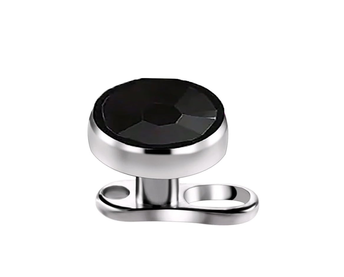 Microdermal Gem Dermal Anchor Piercing Jewelry - Black