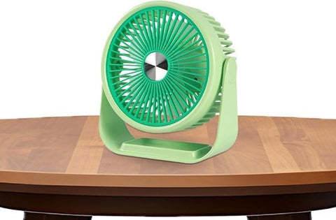 Mini Portable USB Hand Fan Rechargeable Desktop And Handheld Fan With 3 Speed Settings Quiet Personal Cooling Fan With Stand 5W Power ZB124 (Green)
