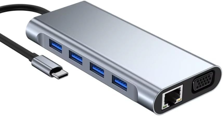 Maze MT-9598 11-in-1 Multiport Docking Station, USB-C Hub with 4K HDMI, VGA, Gigabit Ethernet, USB 3.0, SD/TF Card Reader, 100W Fast Charging