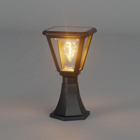 kh Outdoor Solar Powered Lamp Post Light for Fence & Pillars, 2700K Warm White Dusk to Dawn Solar Garden Light, IP65 Waterproof Solar Post Cap Light for Driveway, Gate & Yard – Black