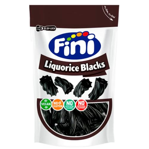 Finii spanish Candy -(Rotella Licorice Gummies) Black Liquorice Blacks 180g