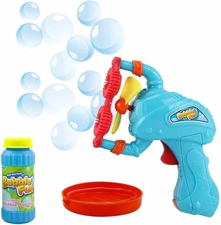 Bubble Fun Space Friends Bubble Gun Set with Solution, Battery Operated (Assorted color)