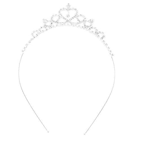 Kids Flower Girl Children Wedding Prom Tiara Crown Headband - Kid Size- silver
