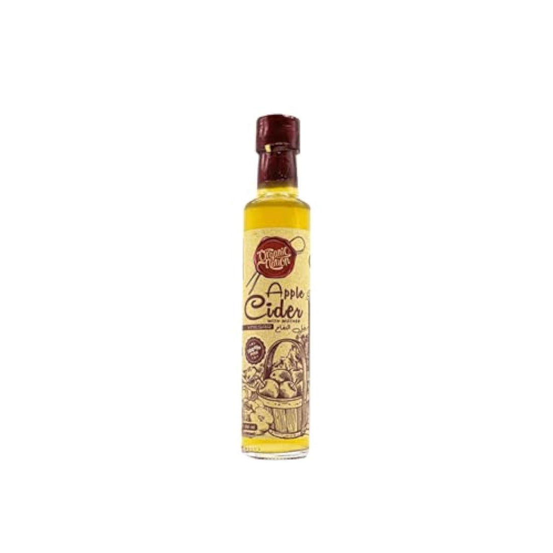 Organic Nation | Apple Cider with Mother Vinegar | Organic | Unfiltered | Immunity Booster | Regulates Blood Sugar | Facilitate Digestion | 250ml