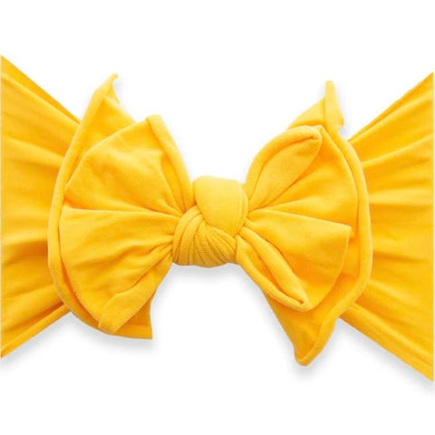 Baby Hair Bow Elastic Fabric Big Bow Yellow Soft Hair Band for Girls