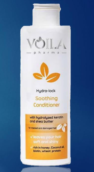 Viola Pharma Moisturizing Hair Conditioner, with Keratin and Shea Butter, for Damaged and Treated Hair, 200 ml