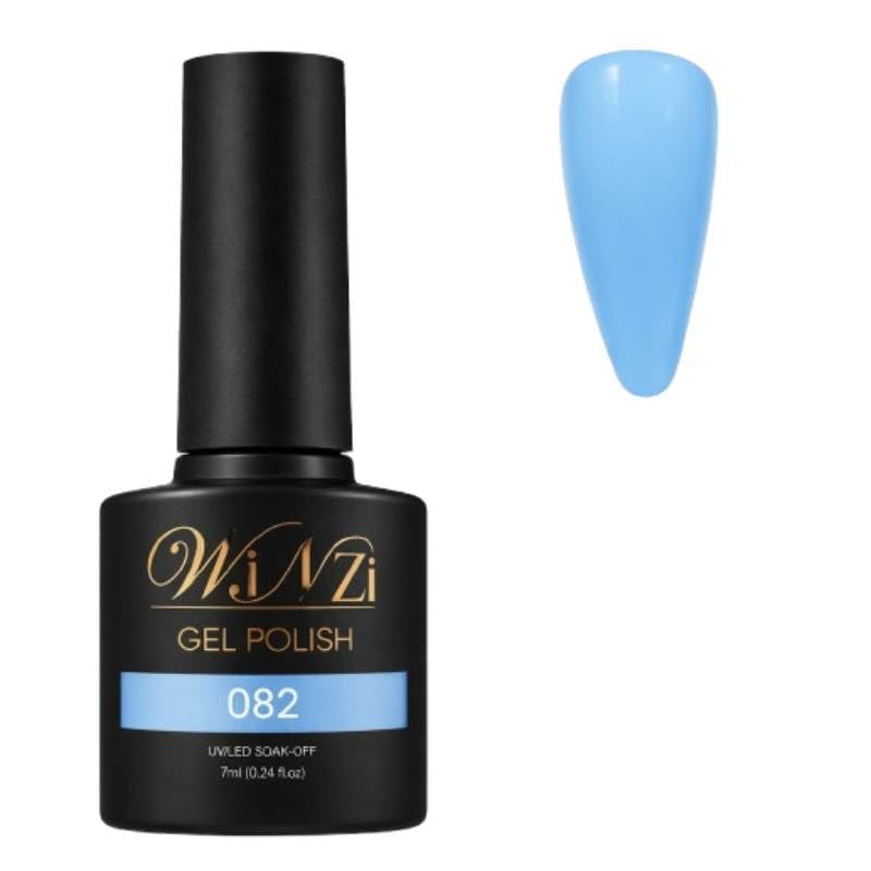 Sky Blue Gel Nail Polish 7ML, Soft Light Blue Soak Off UV LED Gel Polish, Smooth Application, High Gloss Finish, Fresh Color for Salon Manicure and DIY Nail Art at Home (082)