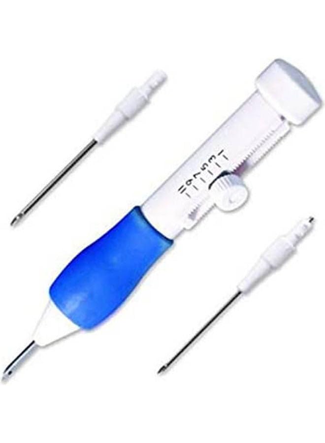 Embroidery Pen Punch Needles Set Embroidery Kits Punch Needle Kit Knitting Sewing Tool Blue 29x15cm