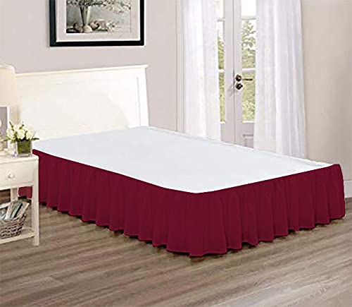 Tigers Trade Lines Twin/Single Size, Egyptian Cotton,Solid Pattern, Dark Red - Bed Skirts