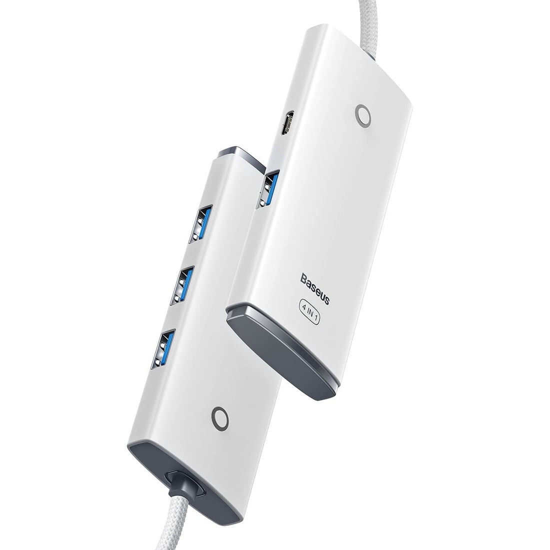 Baseus lite series 4-port usb-a hub adapter (usb-a to usb 3.0 * 4) 1m white