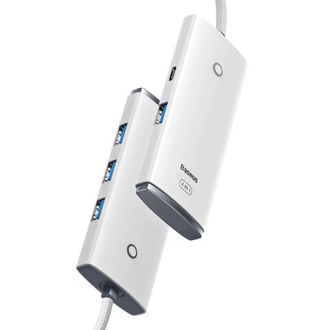Baseus lite series 4-port usb-a hub adapter (usb-a to usb 3.0 * 4) 1m white