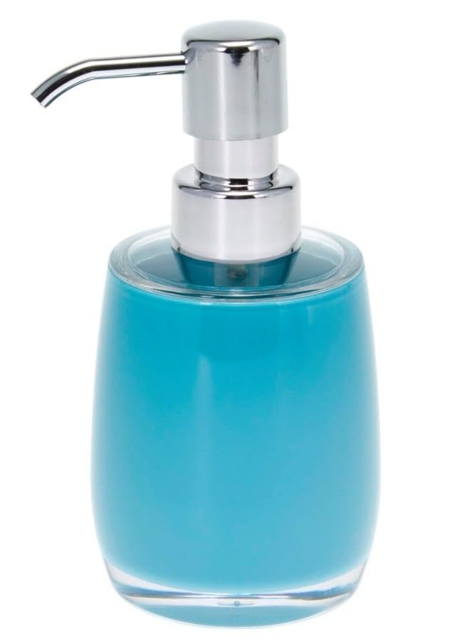 Home Acrylic Soap Dispenser for Bathroom or Kitchen - Soap and Lotion Dispenser, Hand Sanitizer Bottle and Pressure Pump for Shampoo, Conditioner, Shower Gel and Cosmetics (350ml - Blue)