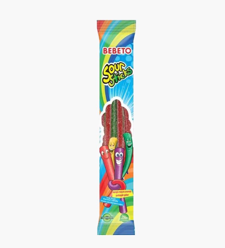 Bebetoo Sour Sticks, Assorted Flavours Candy 30gm (Apple,Strawberry,Cola,Mix) (Mix)