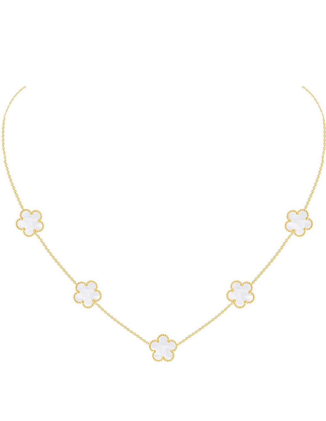 Gold Plated Stainless Steel Flower Necklace Jewelry for Women