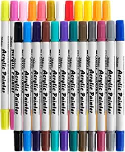 Set of 36 Acrylic Paint Pens, Metallic Colors Stone Rock Ceramic Glass Wooden Markers for Wall Painting, Art Supplies for Kids and Adults Color Painting, Water Based for Canvas Art Crafts (24)