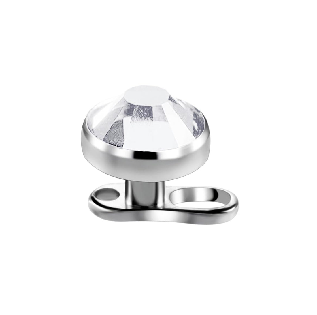 Microdermal Gem Dermal Anchor Piercing Jewelry - White
