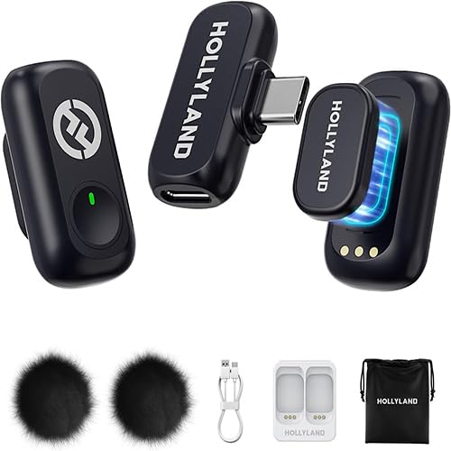 Hollyland Wireless Microphone Lark A1 Mini Duo Type - C (2TX + USB-C RX) – Gray