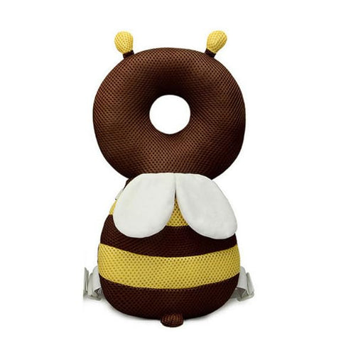 Hewnda Baby Head Protector - Baby Walker Protective Head Adjustable Baby Safety Mat Protective Head Cute Bee Suitable Age 4-36 Months (Brown), Brown, 1 Count (Pack of 1)