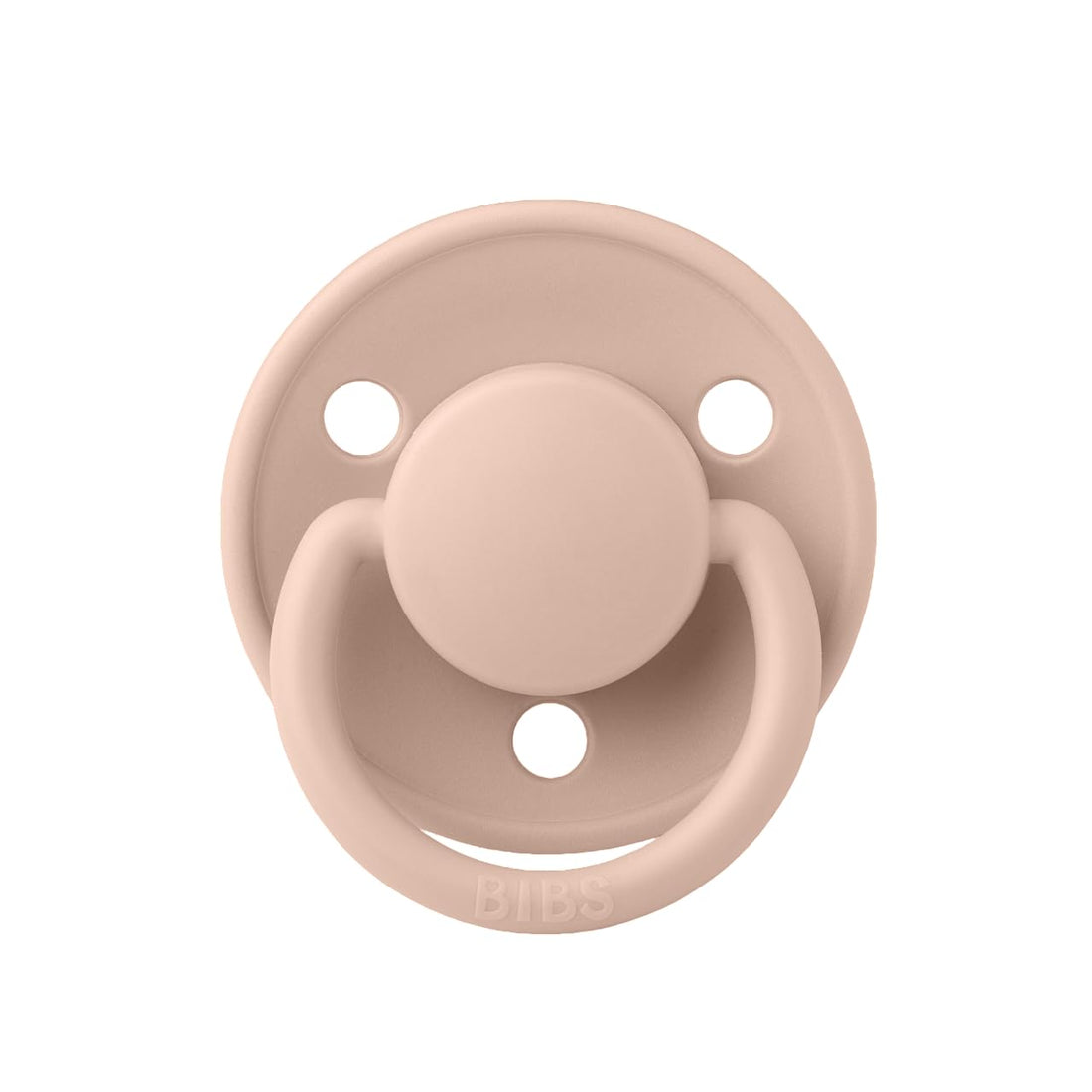 BIBS Pacifier De Lux | Round Nipple Baby Pacifier | BPA Free Natural Rubber Latex Soother | Made in Denmark | Size 1 (0-6 months) Blush - Flow Pack