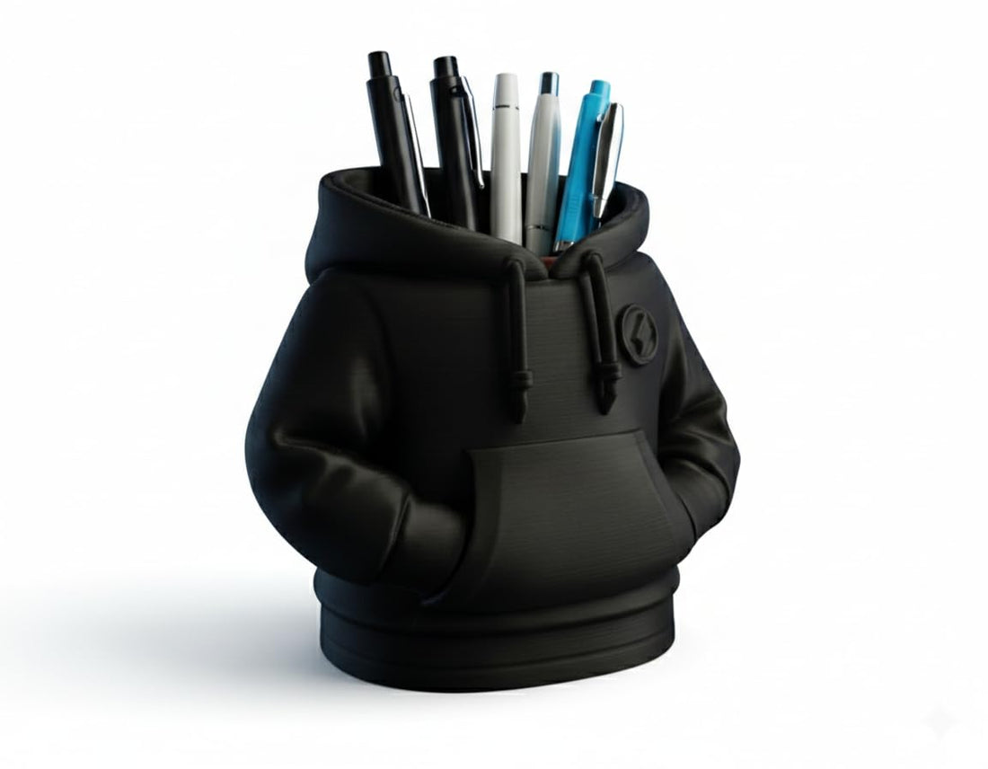 Hoodie Pen Holder, Desk Organizer, Available in 5 Colours (Red, Blue, Yellow, White, Black) (black)
