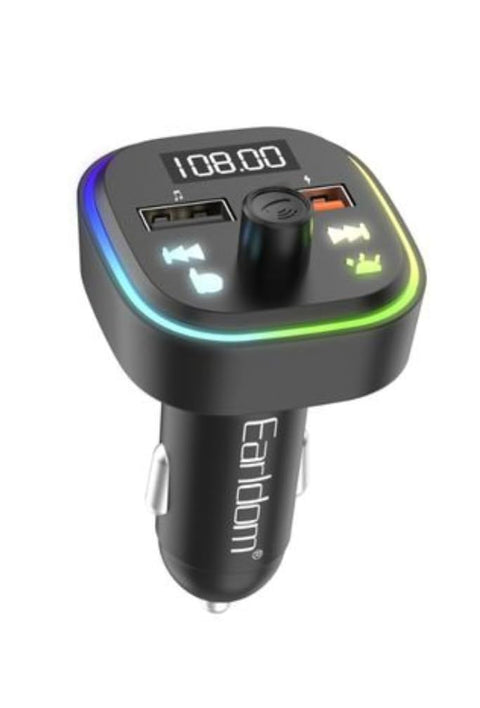 Erldom Bluetooth Car MP3 Kit Hands-Free Car FM Transmitter Dual USB Music Player Support Micro SD Card 1GB-32GB-Black (m85)