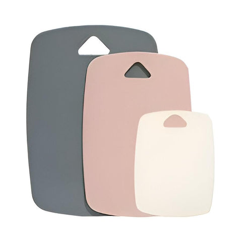 Ergonomic Cutting Board Trio - Polypropylene Core with Silicone Border, Safe for All Foods, Easy to Hold and Clean (Color Variants)3pieces differint sizes