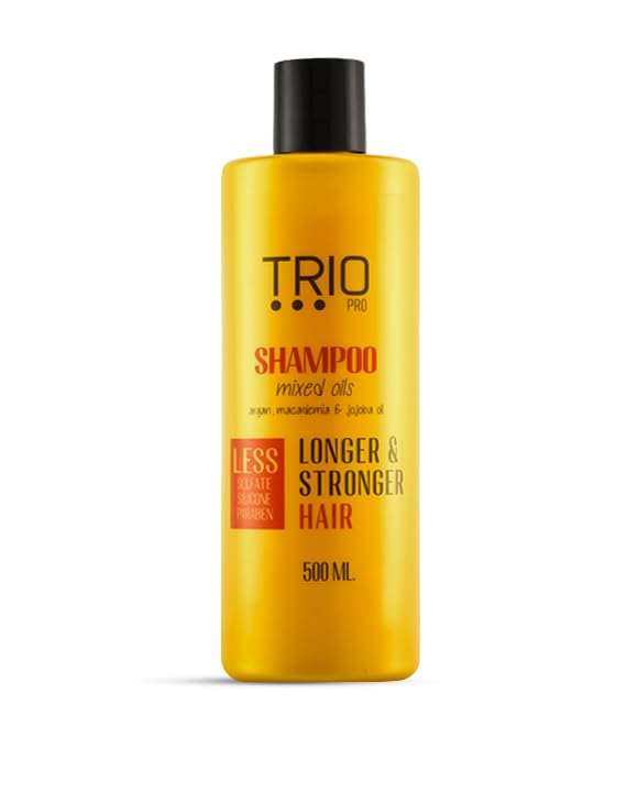 TRIO PRO shampoo free sulfate/silicon/paraben with mixed natural oils longer, stronger & healthy hair