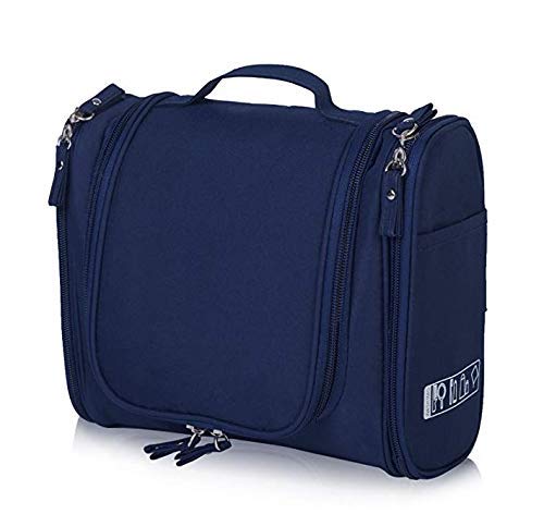 CABLE GALLERY Multipurpose Cosmetic Travel Organizer Bag,Makeup Organizer Bag,Pouch,Toiletry Bag for Man & Women Travel.Pack with Hook, navy blue, Travel Accessories