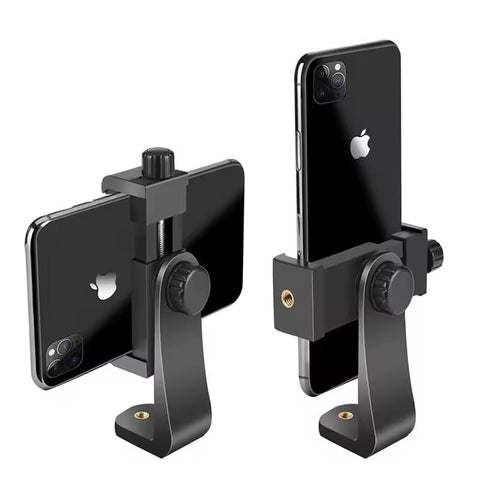 GQ Smartphone Holder Phone Tripod Mount Compatible with iPhone 16 Sam-sung Galaxy S24 S25 Ultra, Cell Phone Clip Vertical Bracket Adapter for Tripod with 1/4" Screw For IPhone, Android Cell Phone