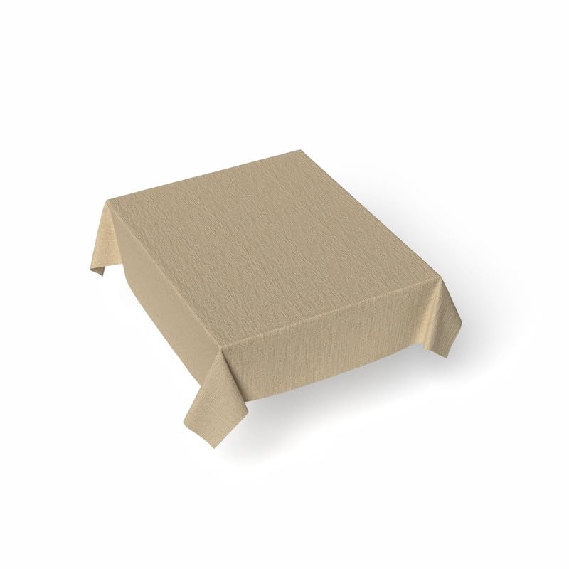 ART MOOD HOME Premium Linen Tablecloth - Elegant and Durable Table Cover for Dining Room, Kitchen, and Events - Dust-Proof, Machine Washable 135cm*135cm - Beige