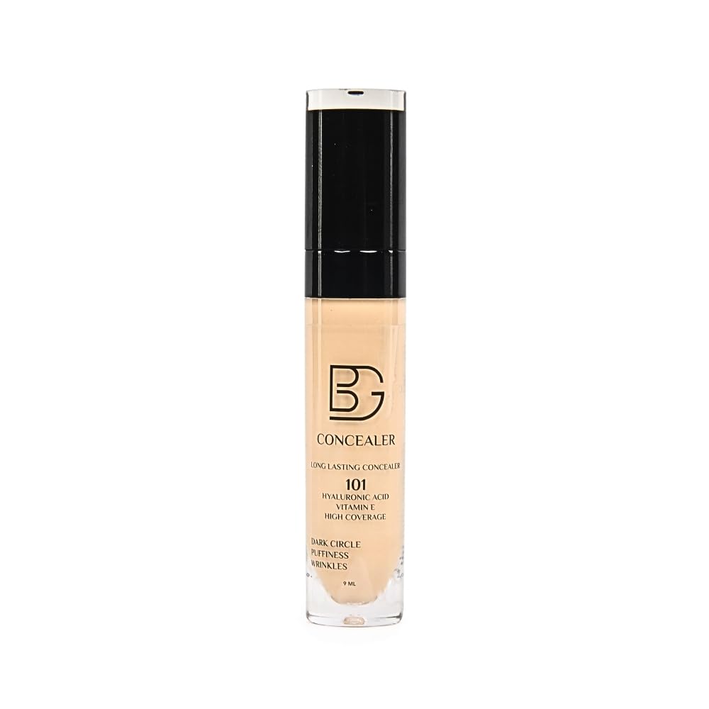 BG Concealer 101 9ml – Full Coverage Liquid Concealer for Dark Circles & Blemishes – Long-Lasting & Safe for all skin types