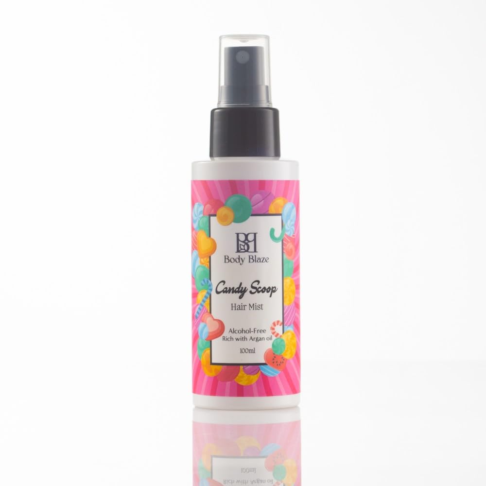 Body Blaze Hair Mist - Instant Freshness and Shine for All Hair Types (Candy Scoop)