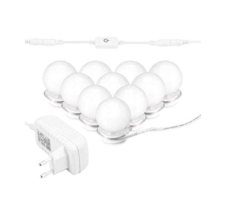 LED Vanity Mirror Lights Kit - Hollywood Style 10 Dimmable Light Bulbs for Makeup Vanity, 3 Colors For Vanity Table Set