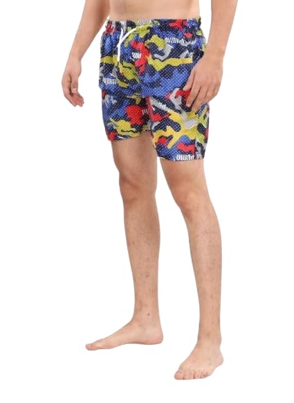 Men's Swim Shorts, Multicolour Abstract Print, Quick Dry Beach Swimwear