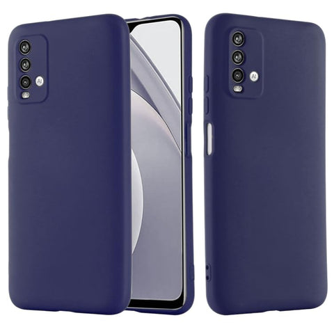 Silicone Case Compatible with Redmi 9T Soft Silicone Gel Rubber Shockproof Cover Matte Finish with Cloth Inner Lining (Navy)