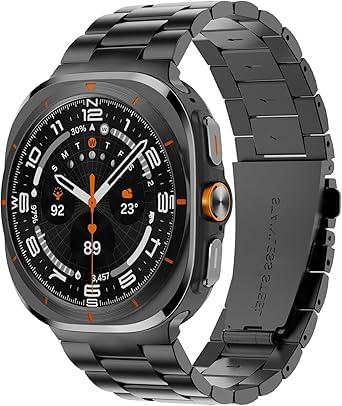 Nopatia Compatible with Samsung Galaxy Watch 7 Ultra Band, Stainless Steel Strap No Gap Design Compatible with Samsung Galaxy Watch 7 Ultra 47mm, Adjustable for Men Women