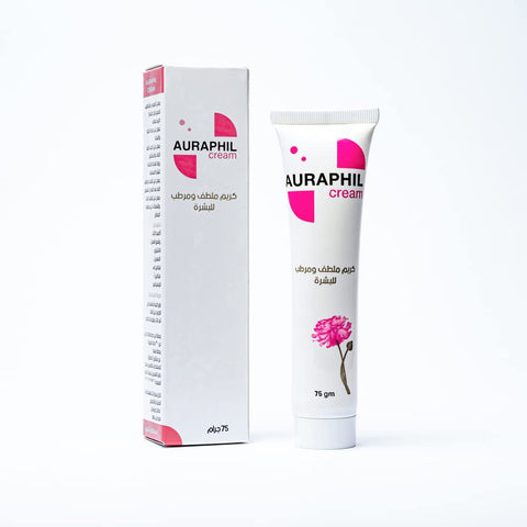 Auraphil Cream Natural Skin Protection Cream - Zinc Oxide Formula, Panthenol & Vitamin Formula for Moisturizing, Soothing & Anti-Aging Care - 75g