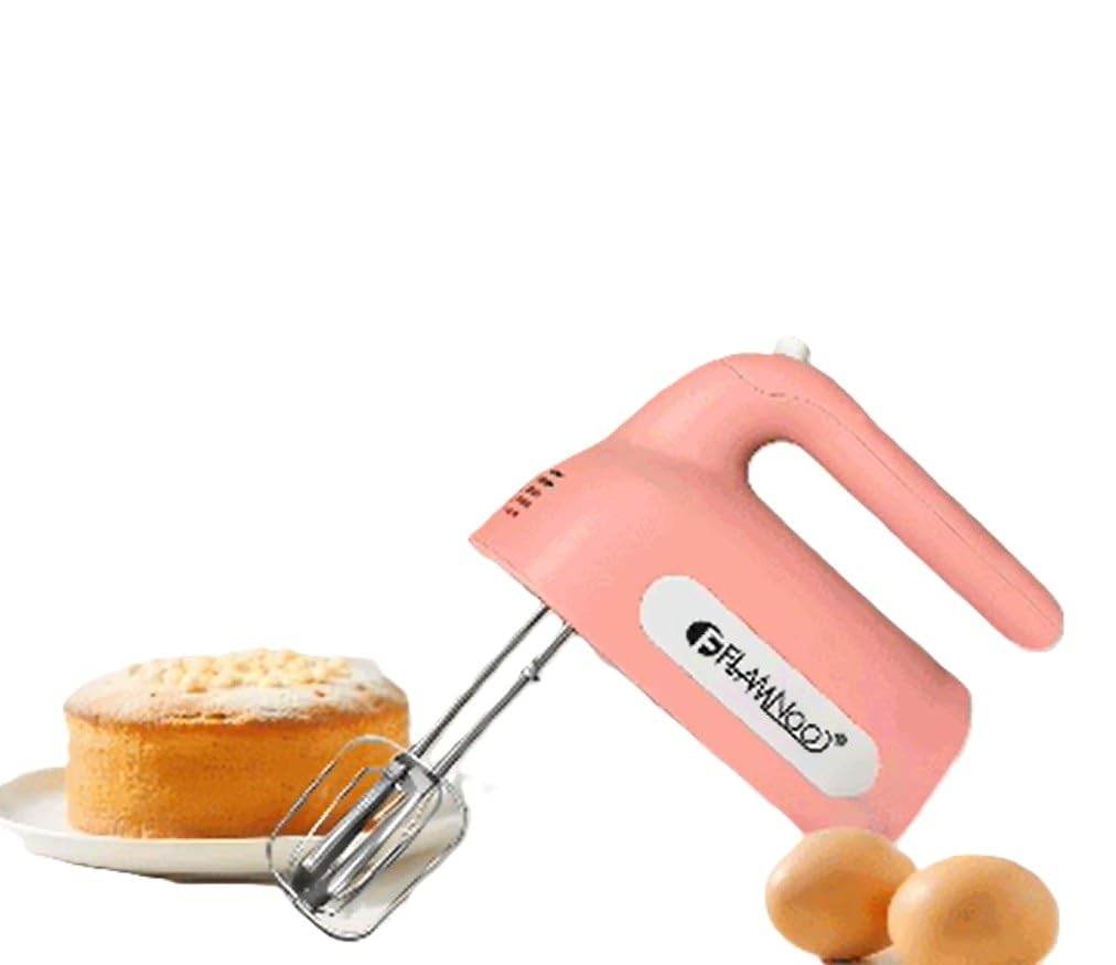 FLAMNGO Electric Hand Mixer, 400 Watt, 5 Speed Settings (Pink)
