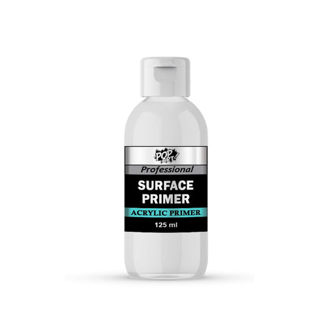 POP ART Acrylic Surface Primer Gesso 125 ml – Fast-Drying White Primer for Miniatures, 3D Prints & DIY Projects – Smooth Matte Finish, Excellent Adhesion & Paint Grip (White)
