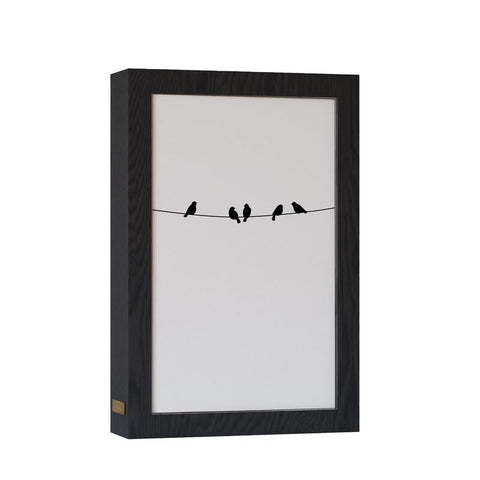 ART MOOD Home Natural Wood 2 In 1 Photo Lighting Frame - Birds On Wire 20Cmx 15Cm Black Frame