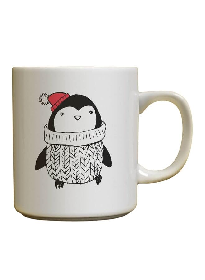 Penguin And Winter Designed Mug White/Pink/Black