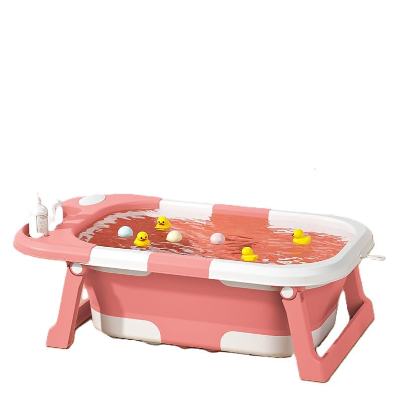 Bath Tub fit 0-3 Years/Foldable kids Bathtub for with Space Saving, Folding Bathing Tub Girls & Boys with Soap Tray, Easy to Store 63 CM * 43 CM (Multicolor)