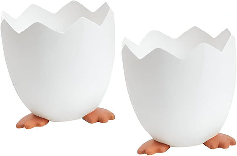 Beauty Accessory plastic - Creative Eggshell Makeup Brush Holder with Multi-Compartment Design for Organizing Cosmetics and Enhancing Home Decor color white (piece-2)