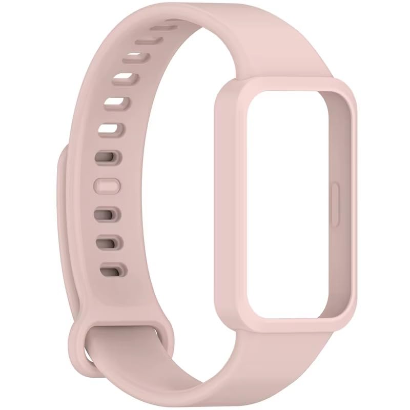 Plastic Strap Compatible with Xiaomi Smart Band 9 and Redmi Band 3, Soft and Comfortable Protective Case with Built-in Replacement Watch Strap -