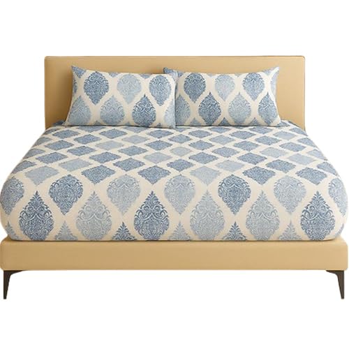 Fitted bed sheet set 2pcs, 120 * 200 cm + Free Pillowcase, Royal design