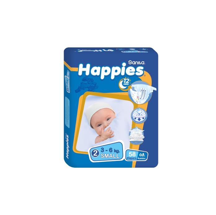 Happies Baby Diapers stretch Small (size 2) 58 diapers