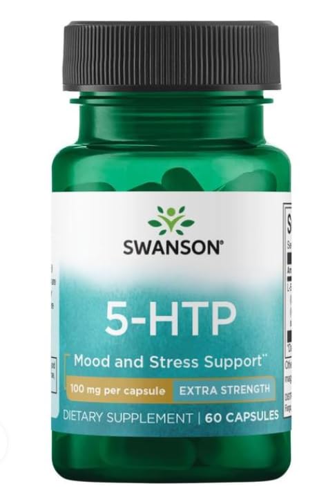 Premium Vital -HTP 100mg - 60 Capsules - with Practical Pill Box - Mood & Emotional Rhythm Matrix - Serotonin Shield - Non-GMO - High Purity Griffonia Integrity