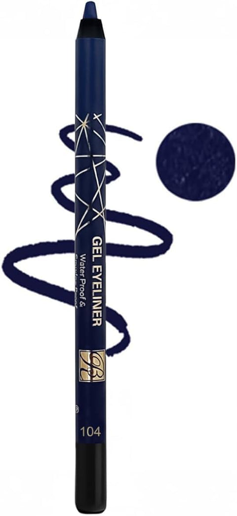 Rose berry Eyeliner Waterproof Gel Pencil, Navy Blue, Long-Lasting Formula, 104