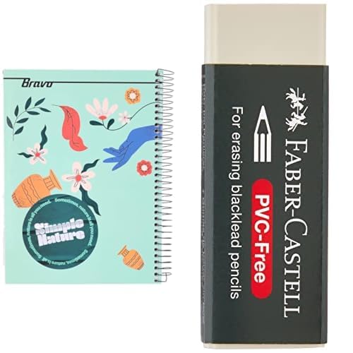 Bravo Stationery Bundle: A4 Hardcover Notebook 145 Sheets + Faber-Castell Large Eraser White